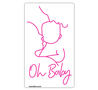 تابلو نئون بی بی با والدین Oh Baby کد 503 با آداپتور
