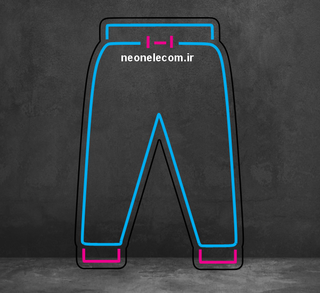 تابلو نئون شلوار (Pants) کد 142 با آداپتور