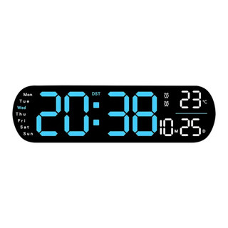 ساعت دیجیتال دیواری مدل 5502 با نمایشگر LED بزرگ، ریموت کنترل، تایمر و دماسنج